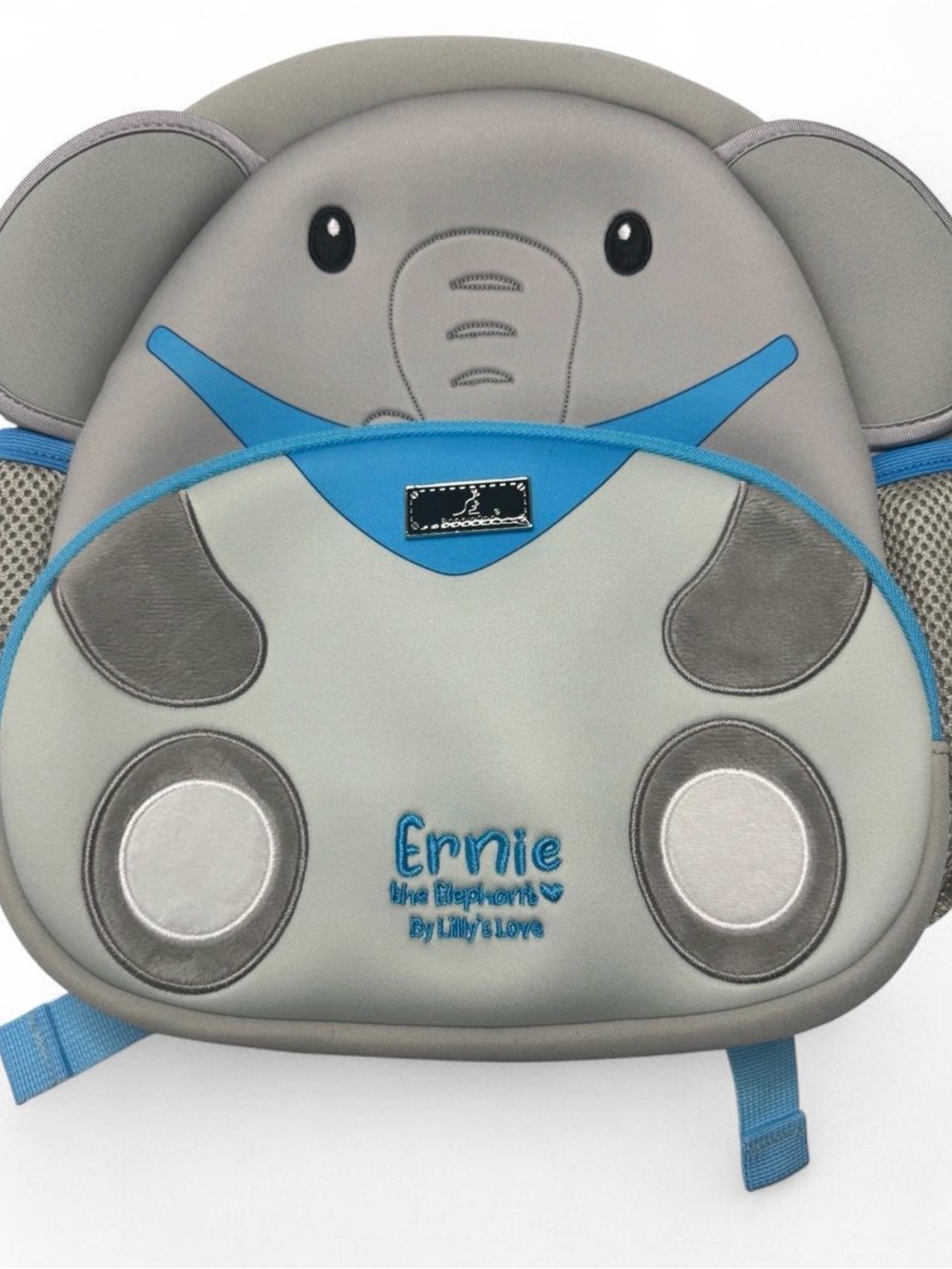 Ernie the Elephant Kids Backpack - Gray & Blue by